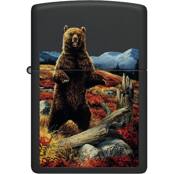 Zippo 2024 Zippo Linda Picken Brown Bear, Black Matte, ZIP-48597 - main